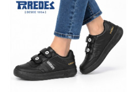 Deportivo Paredes velcro DP101 en piel negra modelo
