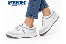 Deportivo Paredes DP101 velcro en piel blanca modelo