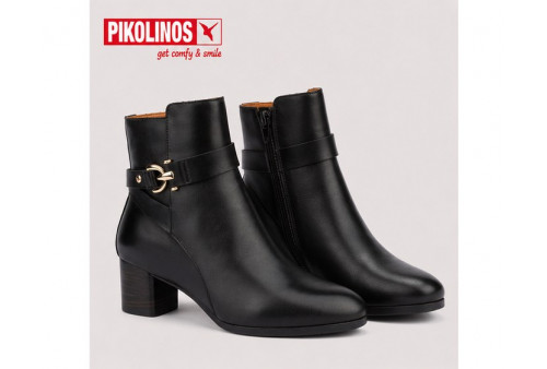 Pikolinos Calafat W1Z-8914 mujer piel napa negra lateral