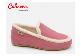 Cabrera 3231 babucha de casa en antelina rosa perfil