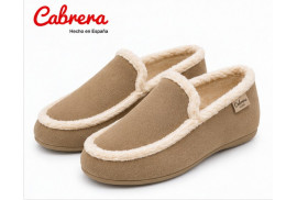 Cabrera 3231 babucha en antelina color tierra par