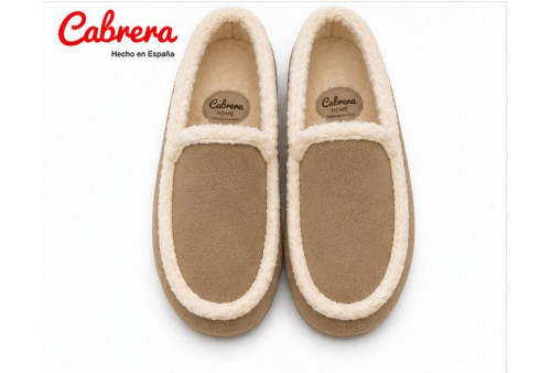 Cabrera 3231 babucha en antelina color tierra superior