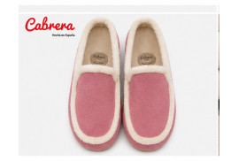 Cabrera 3231 babucha de casa en antelina rosa superior