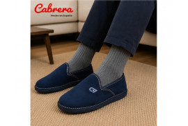 Cabrera 2563 zapatilla bamara marino, con piso Parquet modelo
