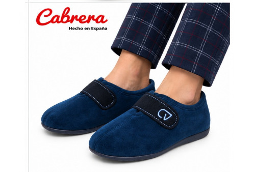 Cabrera 9044 zapatilla suapel marino, con velcro puesto