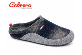 Cabrera 3669 chinela lana de cuadros Artik marino perfil