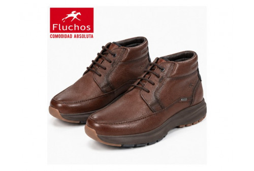 Fluchos F2066 de hombre en piel hidrofugada marrón lateral
