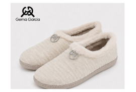 Gema García 8605 zapatilla de casa mujer en pana gris