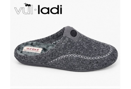 6630-041 Vulladi. Zapatilla lana gris perfil
