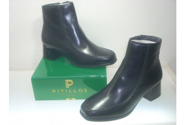 ¡¡¡ EN REBAJAS !!! BOTIN NAPA NEGRA ,BORDON PALA,CREMALLERA LATERAL,TACON 3CM CHAROL PISO GOMA