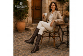 Bota Laura Azaña LA 27905 de piel napa marrón modelo