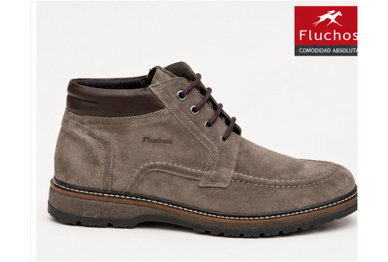 Botín Fluchos F2325 de piel serraje marmota para hombre