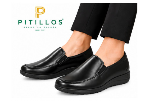 mocasín Pitillos 108 de piel napa negra par