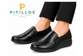 mocasín Pitillos 108 de piel napa negra par