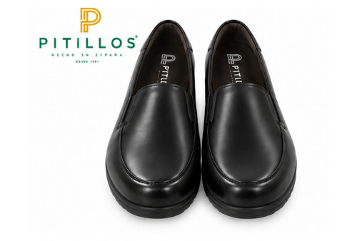 mocasín Pitillos 108 de piel napa negra superior