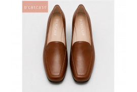 Vista superior mocasín D’Chicas 1021 color cuero