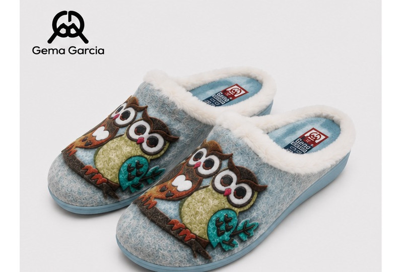chinela Gema García 7200-19 de suapel con búhos par
