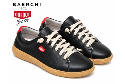 ONFOOT 14605 Deportivo de napa negra par