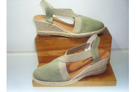 VALENCIANA LONA KAKI ELASTICOS CRUZADOS, PLANTA ACOLCHADA CUñA YUTE 5 CUERDAS